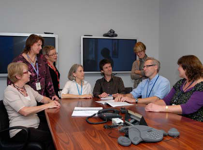 Dr Gabbe’s team, from left, Libby Richards, Melissa Hart, Ann Sutherland, Diane Waters, Andrew Hannaford, Mimi Morgan, Peter Cameron and Sue McLellan