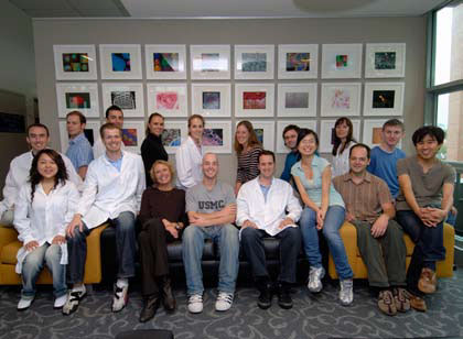 Professor James’ team, from left, rear: Mark Larance, Alexander Rowland, Timothy Couttas, Katarina Mele, Samantha Hocking, Jacqueline Stoeckli, Daniel Fazakerley, Lauren Kicknosway, Philip Hamilton, front: Ping Zhao, Jonathon Davey, Cordula Hohnen Behrens, Kyle Hoehn, Jamie Lopez, Yvonne Ng, Georg Ramm and Manabu Chokki.