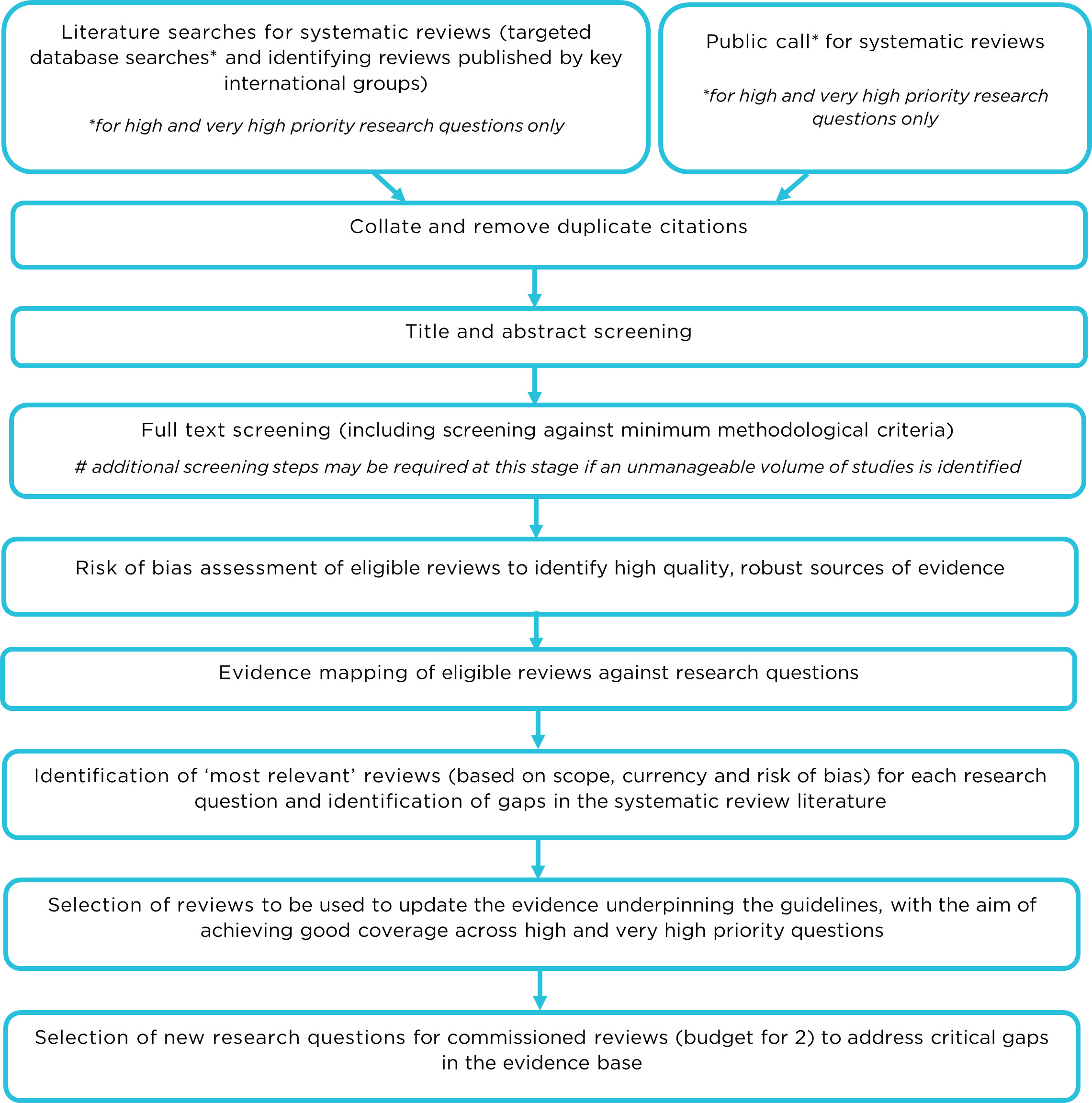 Flow diagram of scoping and evidence mapping process. Description is given underneath the image.