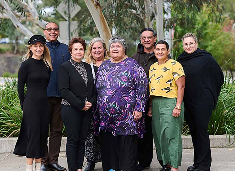 Left to right: Professor Maree Toombs, Dr Sean Taylor, Professor Gail Garvey, Professor Catherine Chamberlain, Professor Yvonne Cadet-James, Associate Professor Alwin Chong, Professor Yvette Roe, Associate Professor Kalinda Griffiths.